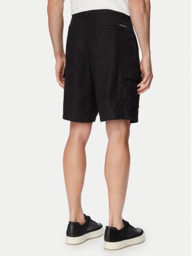 Calvin Klein Jeans Szorty materiałowe LV04RF610G Czarny Regular Fit