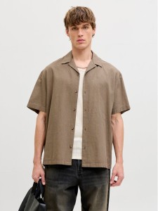Jack & Jones Koszula Summer 12289191 Brązowy Relaxed Fit