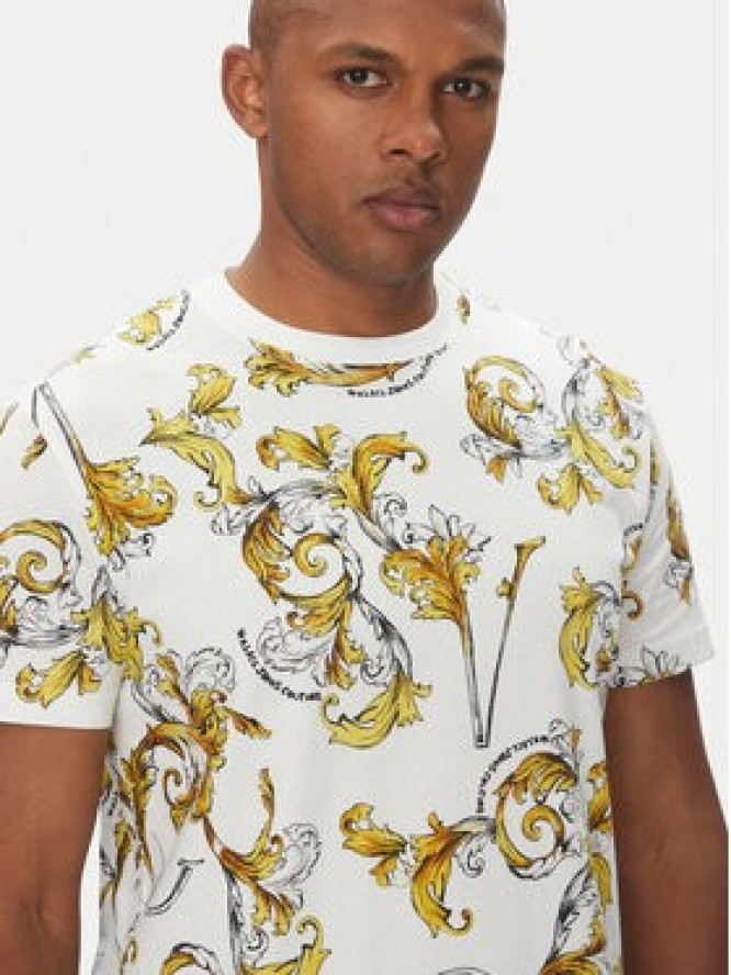 Versace Jeans Couture T-Shirt 78GAH6S0 Biały Regular Fit