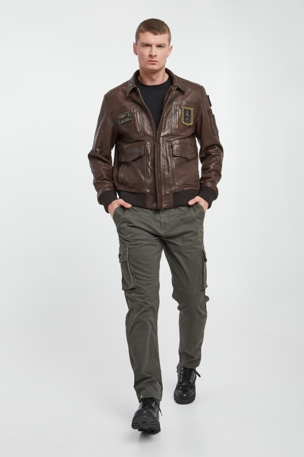 Kurtka męska skórzana AERONAUTICA MILITARE