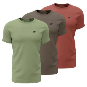 T-shirt męski (ZESTAW KOSZULEK 3 SZT.) 4F 4FWSS26TTSHM4480
