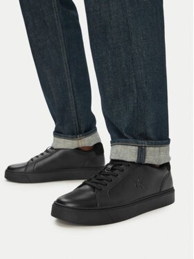 Calvin Klein Sneakersy Classic Cupsole Laceup Lth YM0YM01435 Czarny