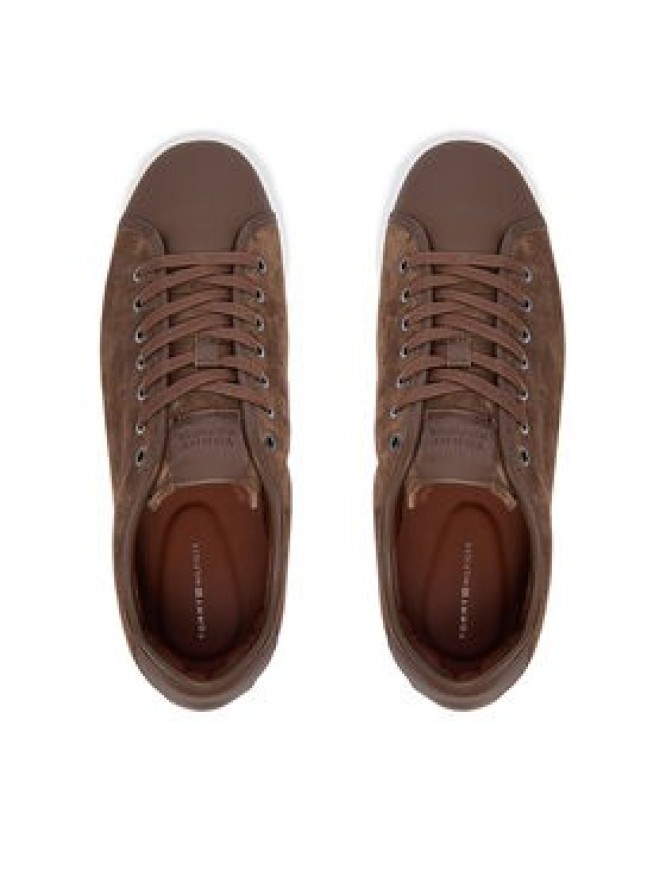 Tommy Hilfiger Sneakersy Premium Dress Leather Mix FM0FM05842 Brązowy