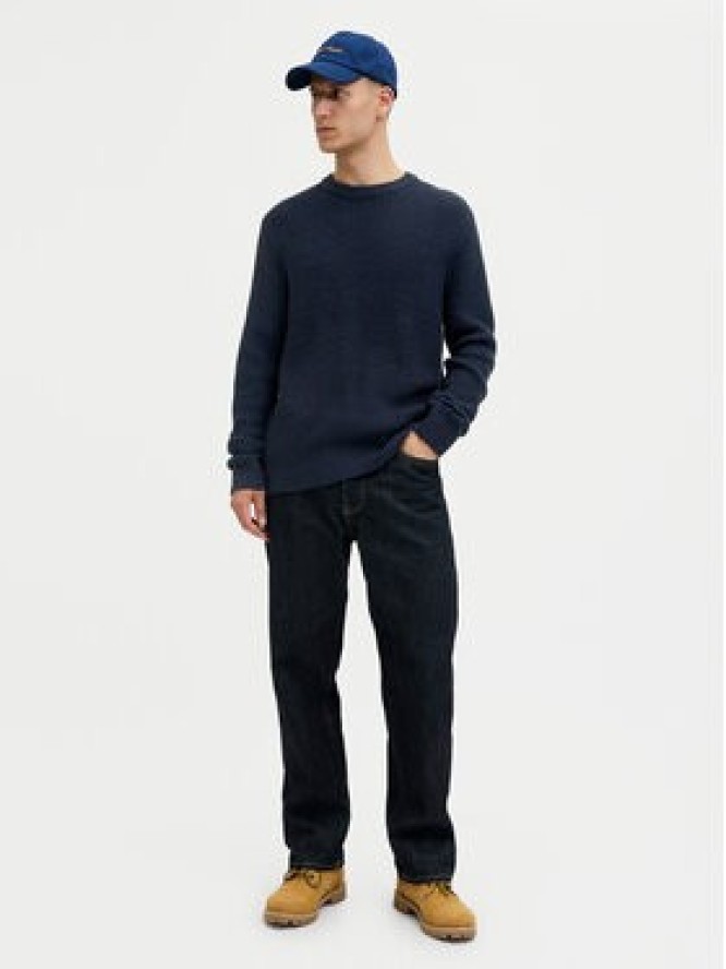 Jack & Jones Sweter Global 12287594 Granatowy Regular Fit