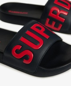 superdry Pool Sliders – klapki męskie z wyściełanym paskiem i profilowaną