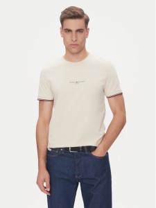 Tommy Hilfiger T-Shirt Logo MW0MW32584 Beżowy Regular Fit