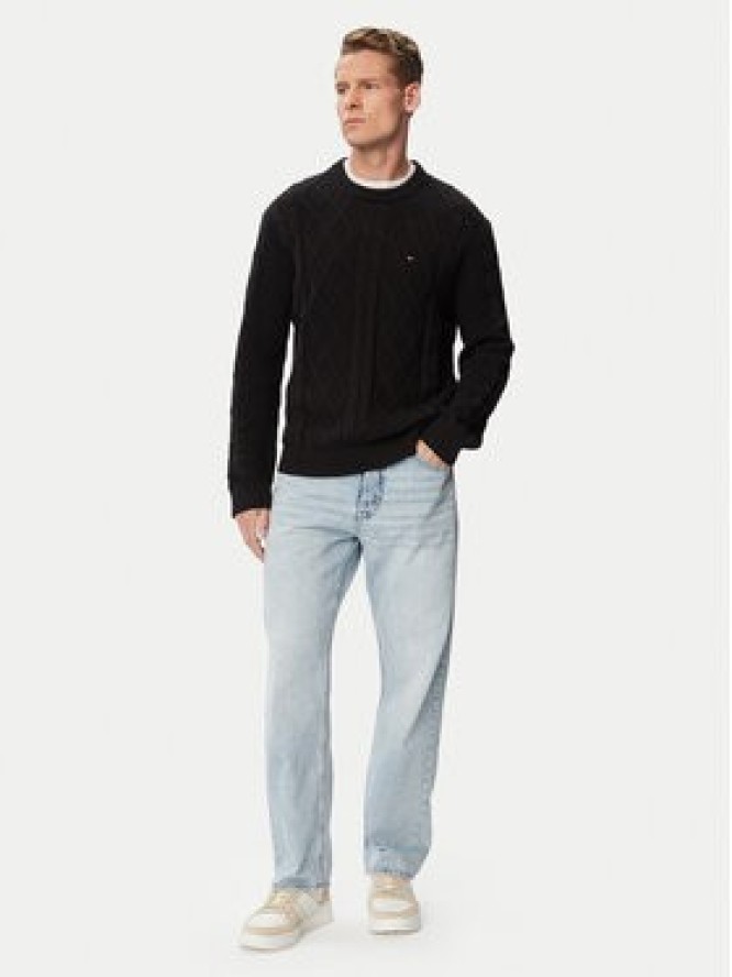 Tommy Jeans Sweter Flag DM0DM23405 Czarny Regular Fit