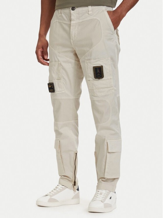 Aeronautica Militare Spodnie cargo Iconic Anti-G 261PA1387UCT01493 Beżowy Regular Fit