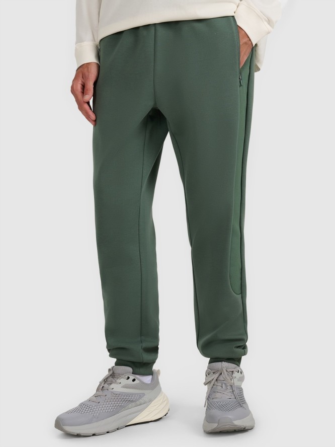 4F Spodnie dresowe joggery męskie - oliwkowe/khaki M