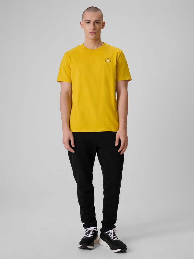 4F T-shirt relaxed z nadrukiem męski - żółty M