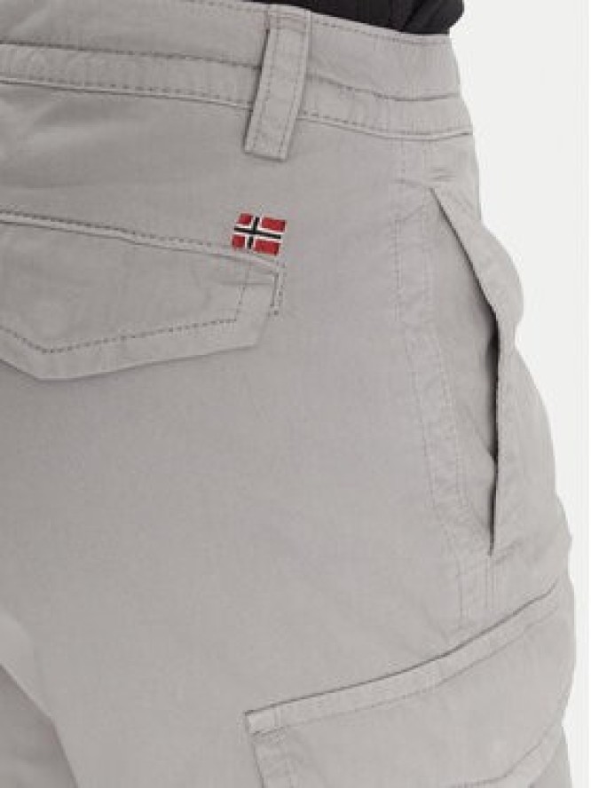 Napapijri Szorty materiałowe N-Deline NP0A4HOT Szary Regular Fit