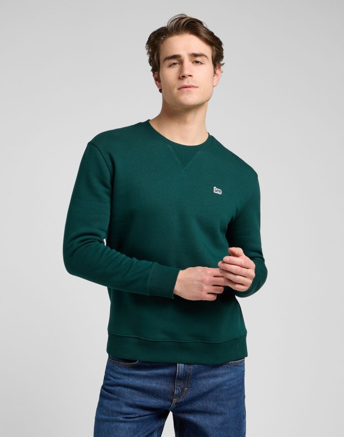 MESKA BLUZA LEE PATCH CREW SWS JADE FOREST 112371836