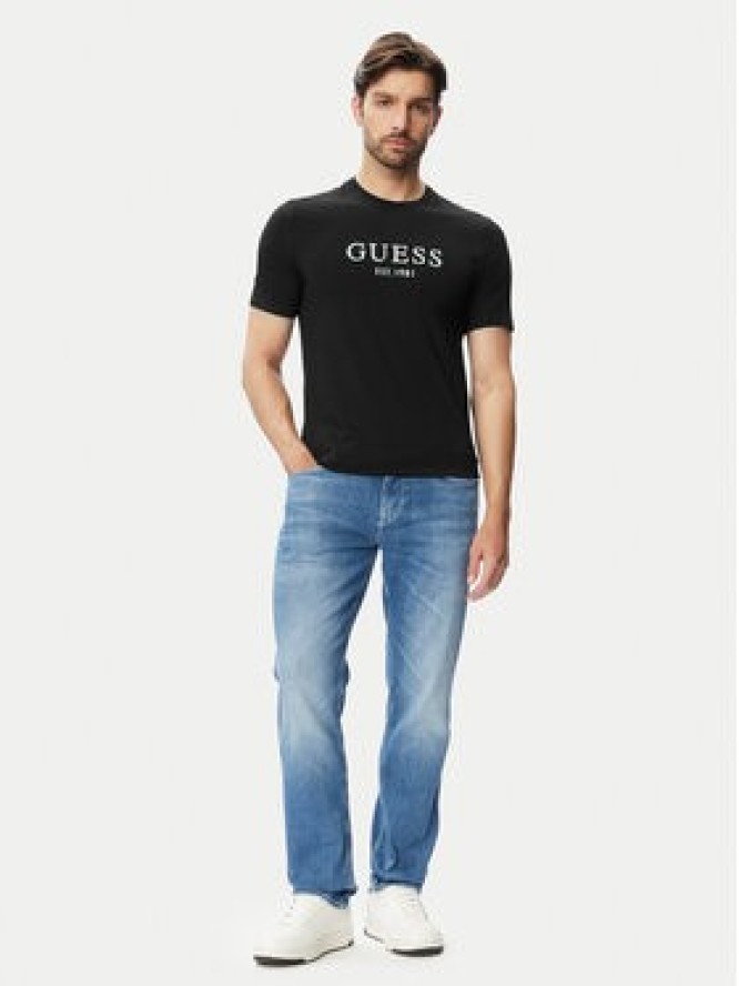 Guess T-Shirt M4YI38 J1314 Czarny Slim Fit