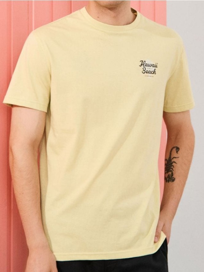 Koszulka z ozdobnym drobnym napisem - zielony