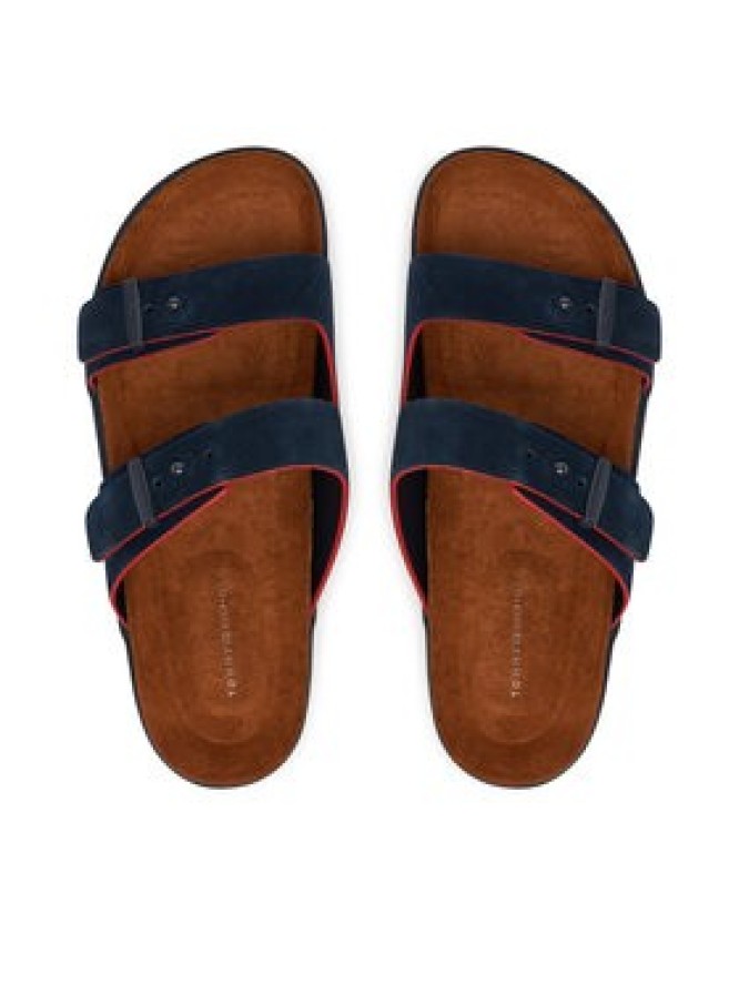 Tommy Hilfiger Klapki Cork Adjustable Suede Sandal FM0FM05869 Granatowy