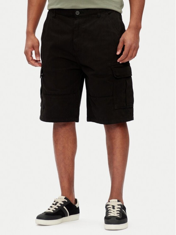 Guess Jeans Szorty materiałowe M5GD45 WGCV1 Czarny Regular Fit