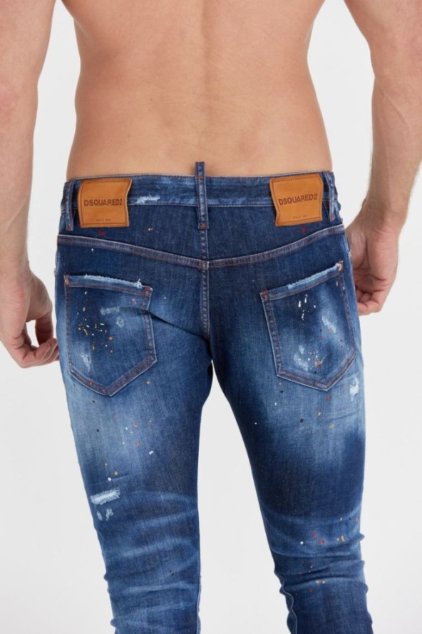 DSQUARED2 Granatowe męskie jeansy sexy twist jean, Rozmiar 52