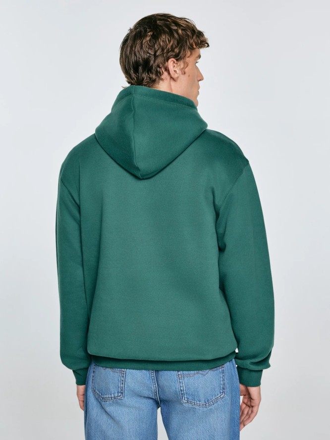 Bluza męska z kapturem z logo BIG STAR zielona Ashlyno 304