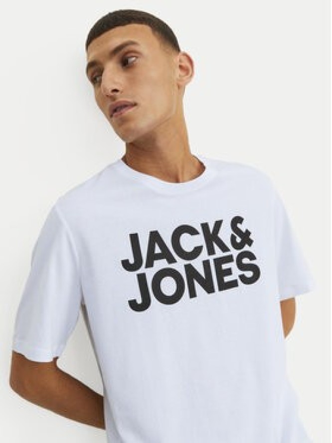 Jack & Jones T-Shirt Corp Logo 12151955 Biały Standard Fit
