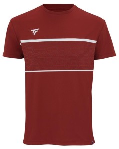 Koszulka tenisowa męska z krótkim rękawem Tecnifibre Team Tech Tee cardinal