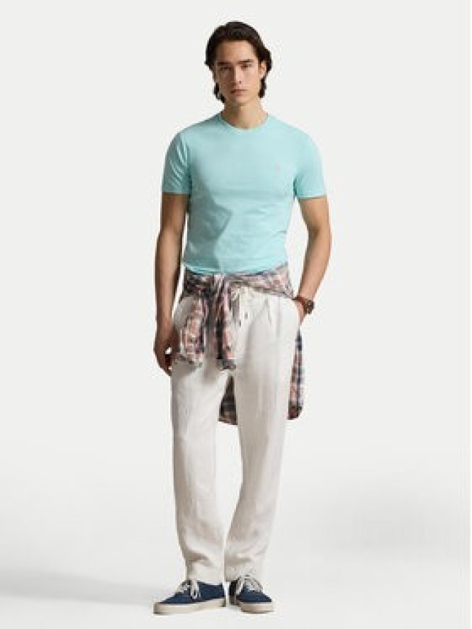Polo Ralph Lauren T-Shirt 710671438506 Turkusowy Custom Slim Fit