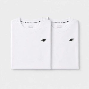 KOMPLET KOSZULEK MĘSKICH 4F ZESTAW 2PAK T-SHIRT L TTSHM3341 BIAŁY