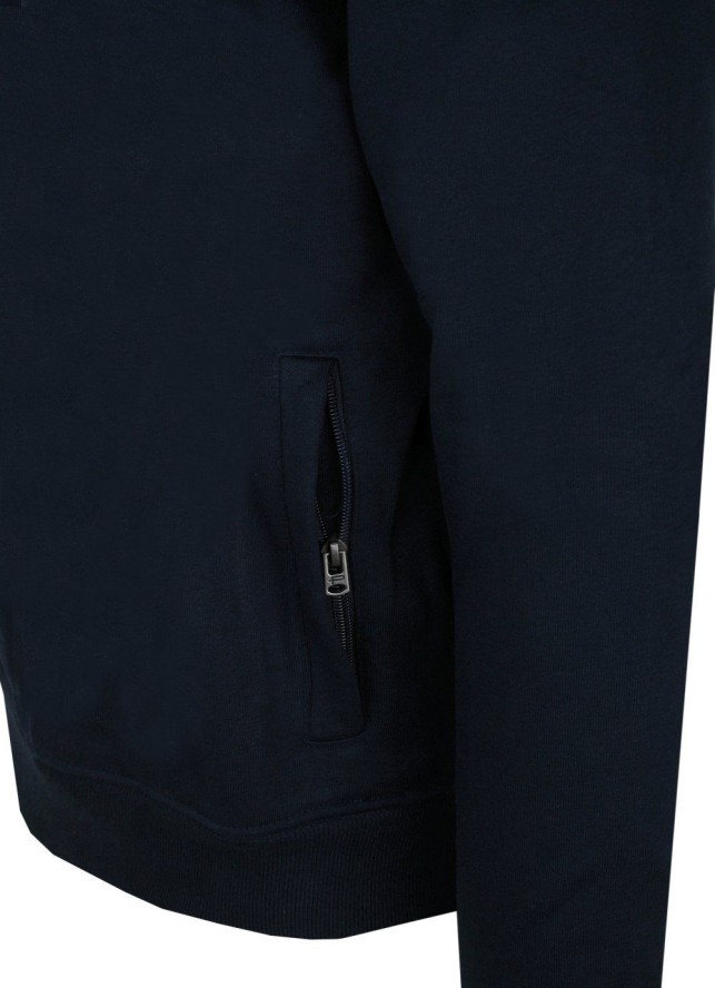 Wygodna Bluza - Pako Jeans - Rozpinany Kołnierz - Granatowa