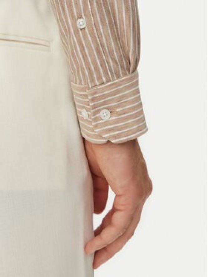 Michael Kors Koszula MK0DS01538 Beżowy Slim Fit