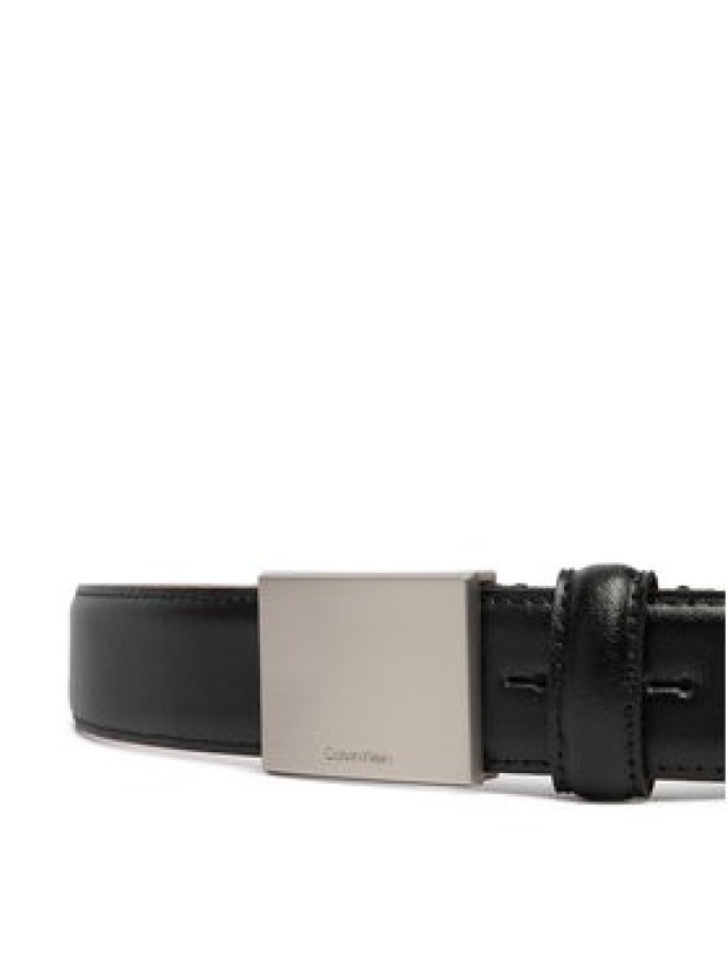Calvin Klein Pasek Męski Logo Plaque Smooth 32Mm LV04D7030G Czarny