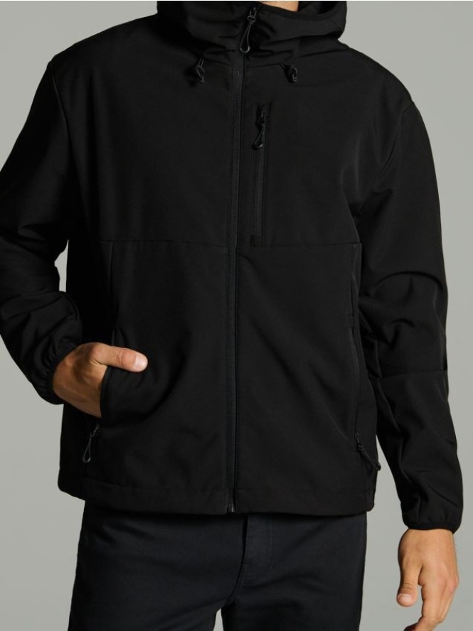 Kurtka softshell z kapturem - czarny