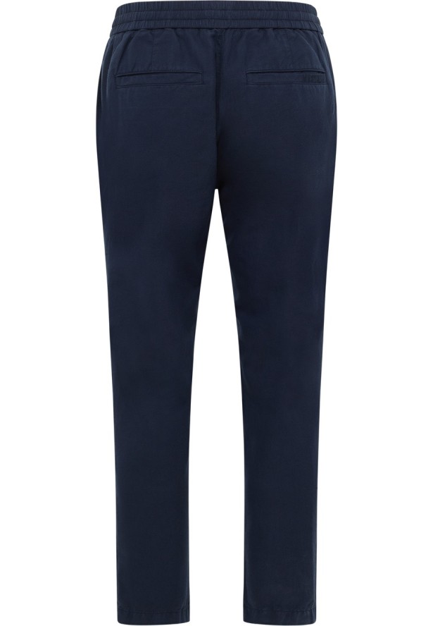 Męskie Spodnie Jeansowe Mustang Style Milano Linen Jogger Navy Blazer 1016436 5324