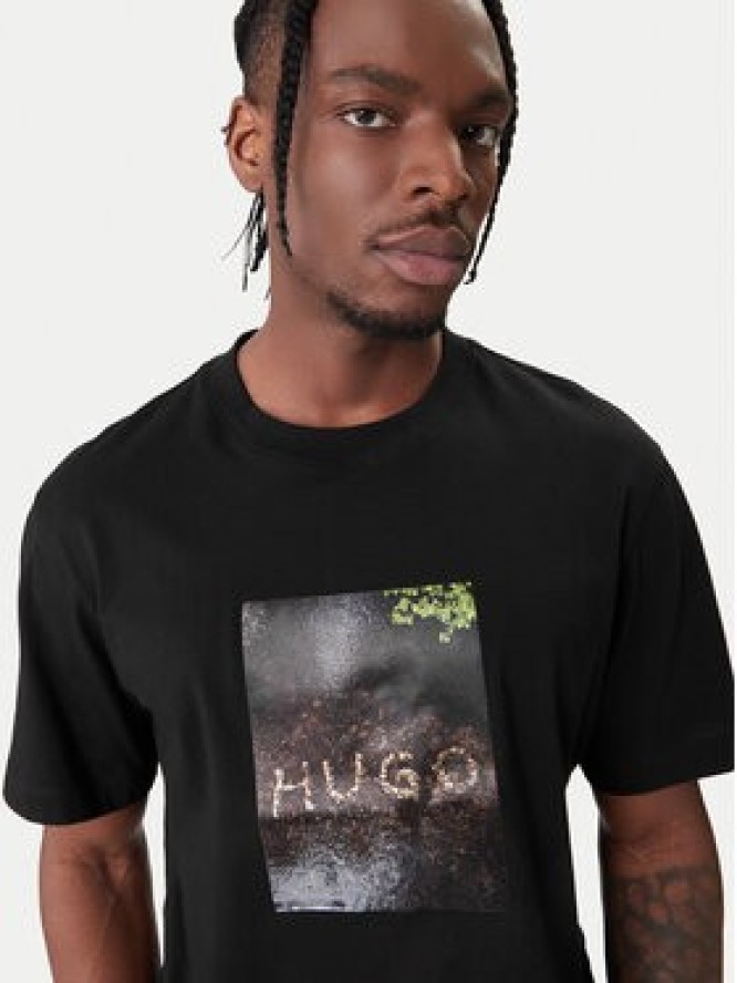 HUGO T-Shirt Doreston 50554319 Czarny Regular Fit