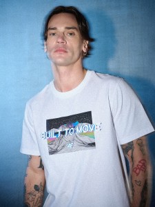 4F T-shirt regular z nadrukiem męski - biały L