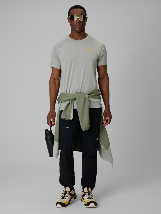 4F Koszulka trekkingowa regular szybkoschnąca męska - szara M