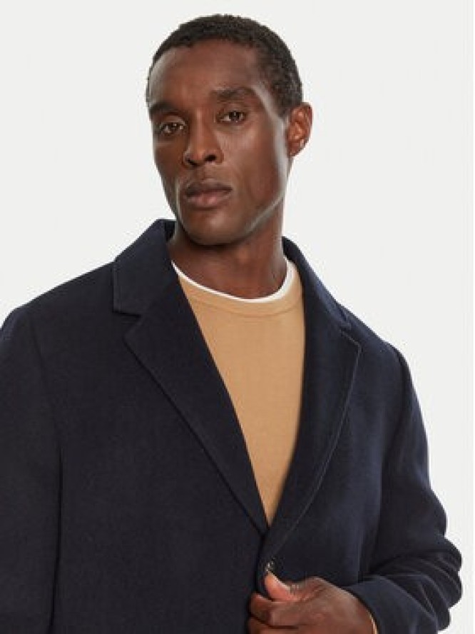 Tommy Hilfiger Płaszcz wełniany MW0MW36611 Granatowy Regular Fit
