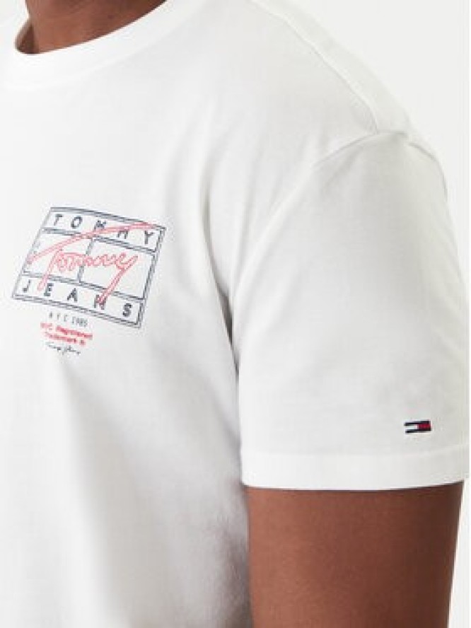 Tommy Jeans T-Shirt DM0DM22319 Écru Regular Fit