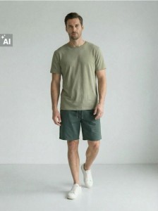 Bawełniane szorty jogger - zielony