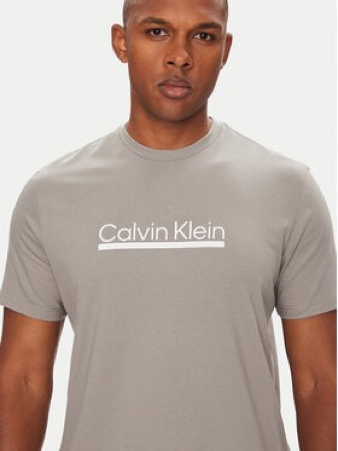 Calvin Klein T-Shirt Outline Tape Graphic LV04RC852G Szary Regular Fit