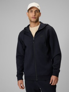 4F Bluza dresowa regular z kapturem męska - granatowa M