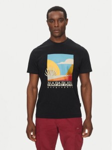 Napapijri T-Shirt S-Arbia NP0A4IE3 Czarny Regular Fit