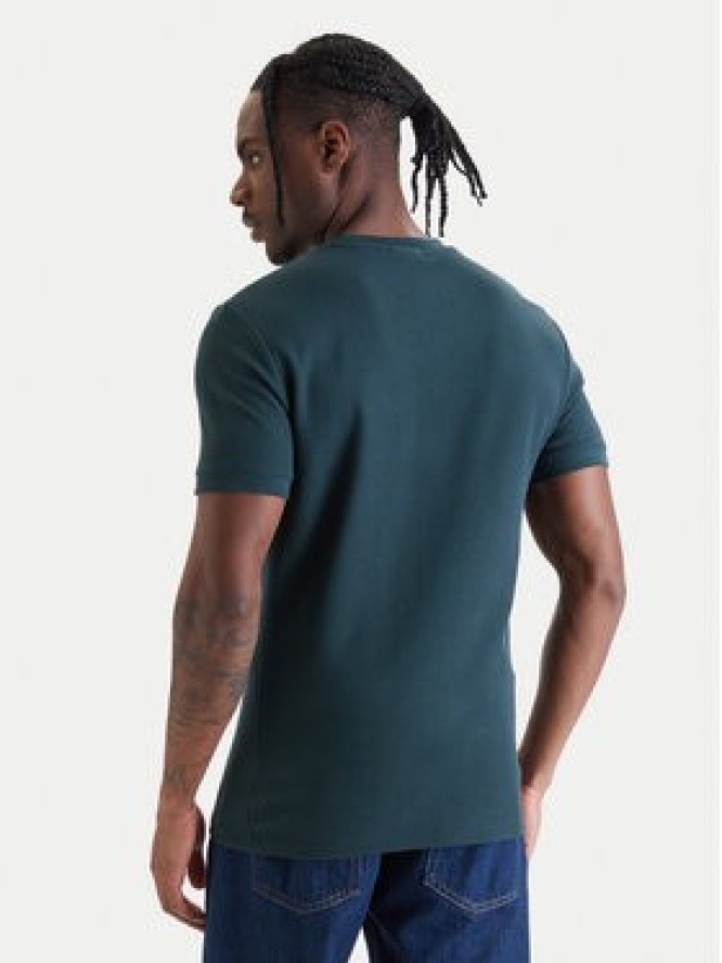 Calvin Klein Jeans T-Shirt Micro Waffle LV04RF206G Zielony Slim Fit