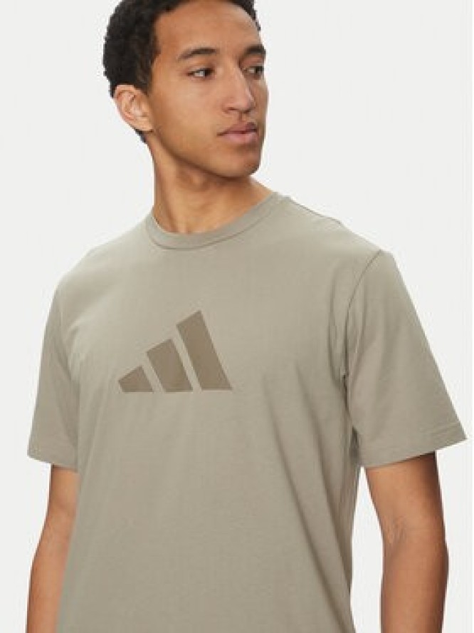 adidas T-Shirt Future Icons 3 Bar Logo JD4915 Beżowy Regular Fit