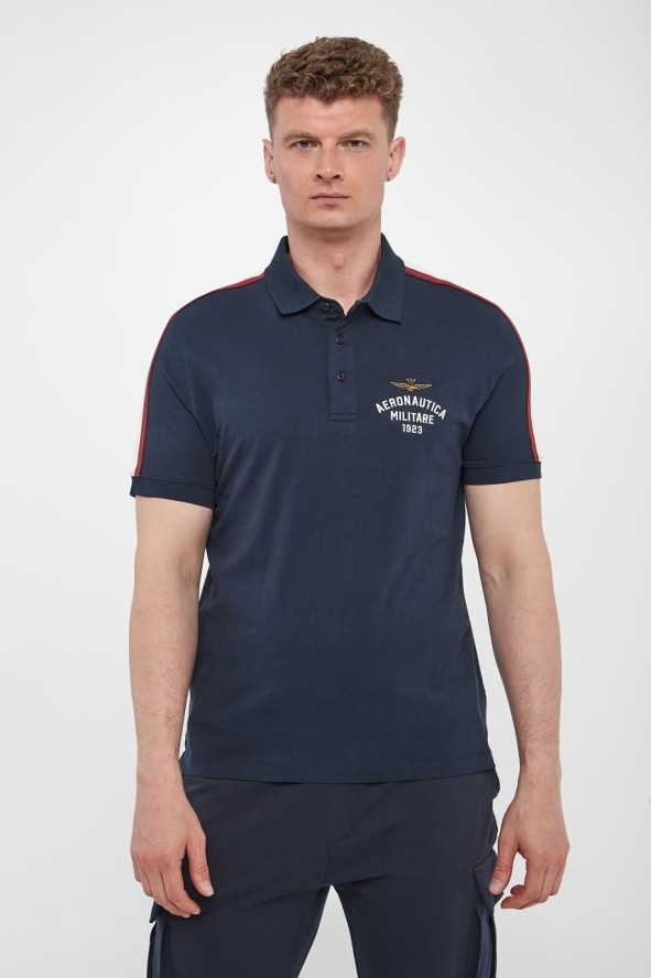 Polo męskie z lampasem AERONAUTICA MILITARE
