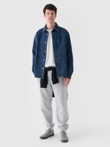 4F Spodnie dresowe joggery męskie - szare XL