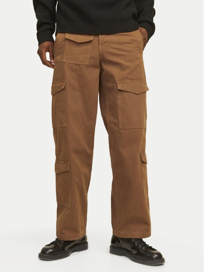 Jack & Jones Spodnie materiałowe Bill 12258307 Brązowy Relaxed Fit
