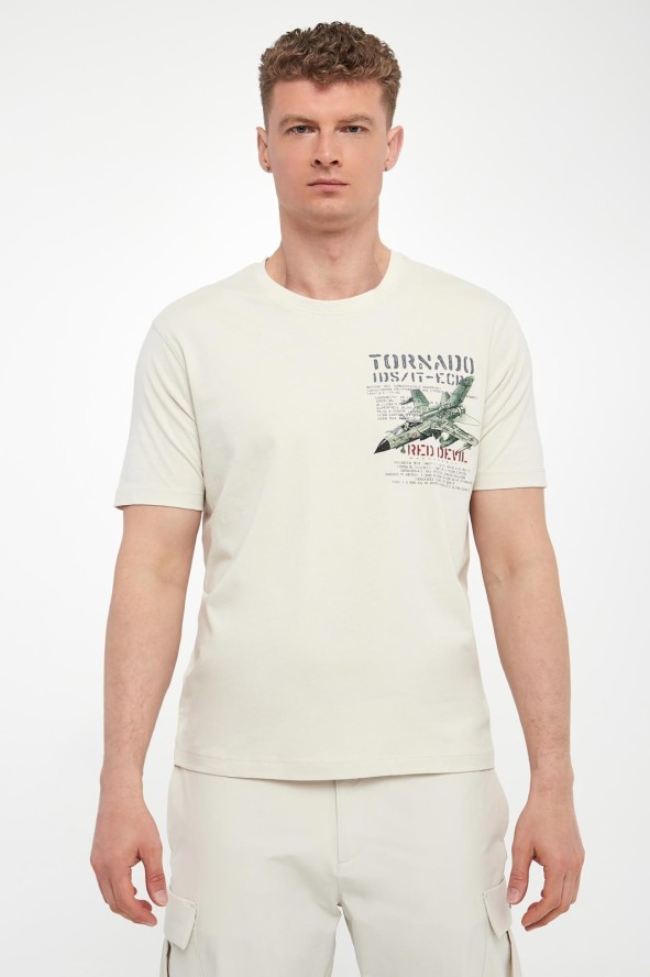 T-shirt męski z nadrukiem AERONAUTICA MILITARE