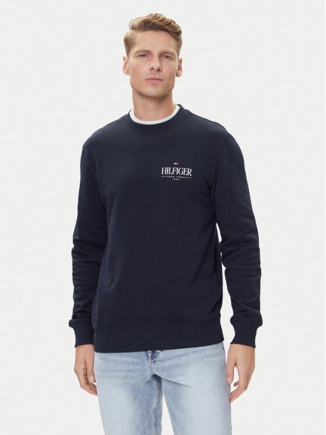 Tommy Hilfiger Bluza Stacked MW0MW39376 Granatowy Regular Fit