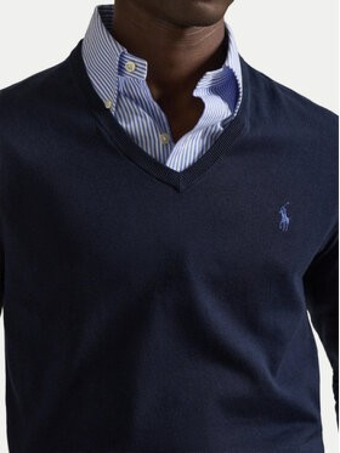 Polo Ralph Lauren Sweter Ls Sf Vn Pp 710670789004 Granatowy Slim Fit