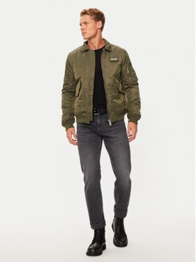 Schott NYC Kurtka bomber 210100RS Zielony Regular Fit