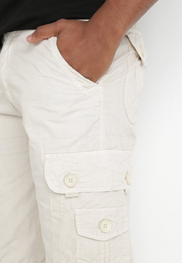 Jasnobeżowe Szorty z Bawełny Achadina